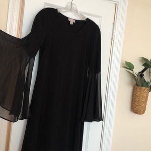 Boutique black bell sleeve dress
